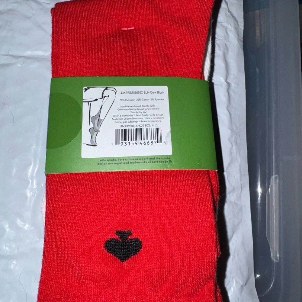 kate spade Pink Dove and Heart Crew Socks - Picture 4 of 4